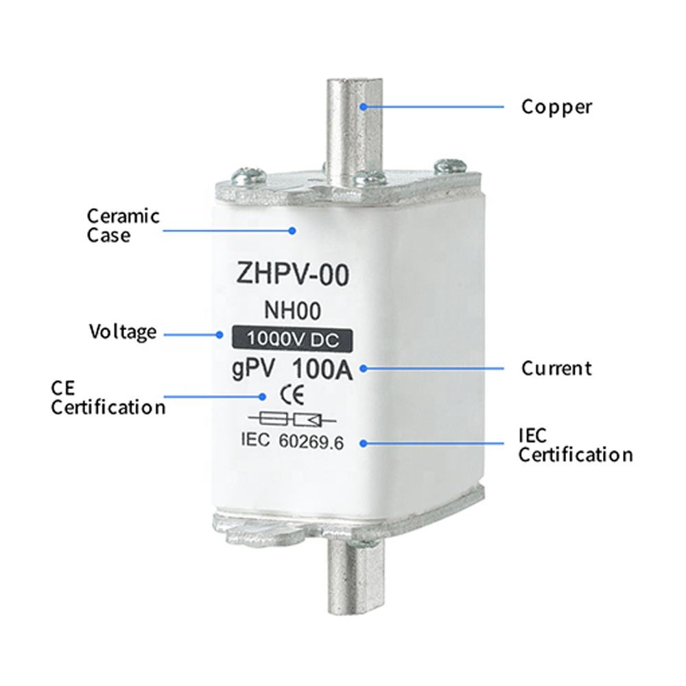 NH00-1000V IEC Niederspannungs-Photovoltaik-Messersicherung, Kunststoff, 80 A, 6 ka Schaltvermögen